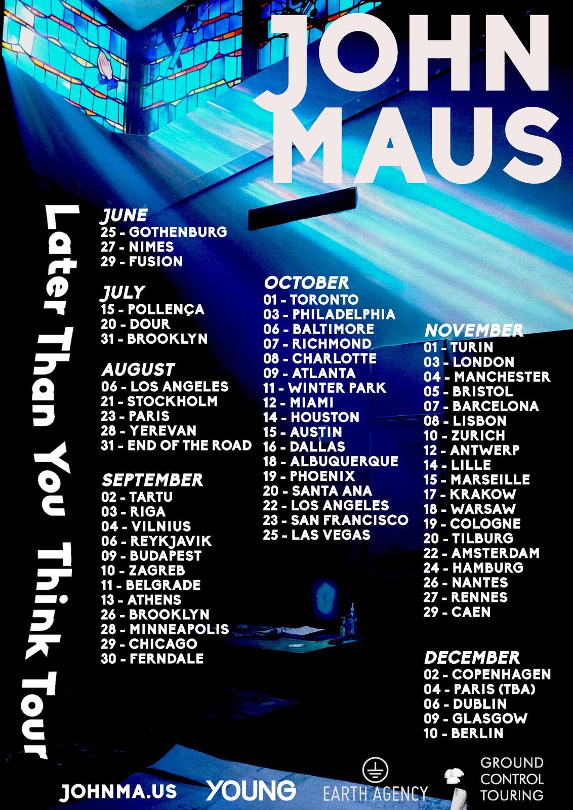 John Maus Later Than You Think Tour Poster 2025
